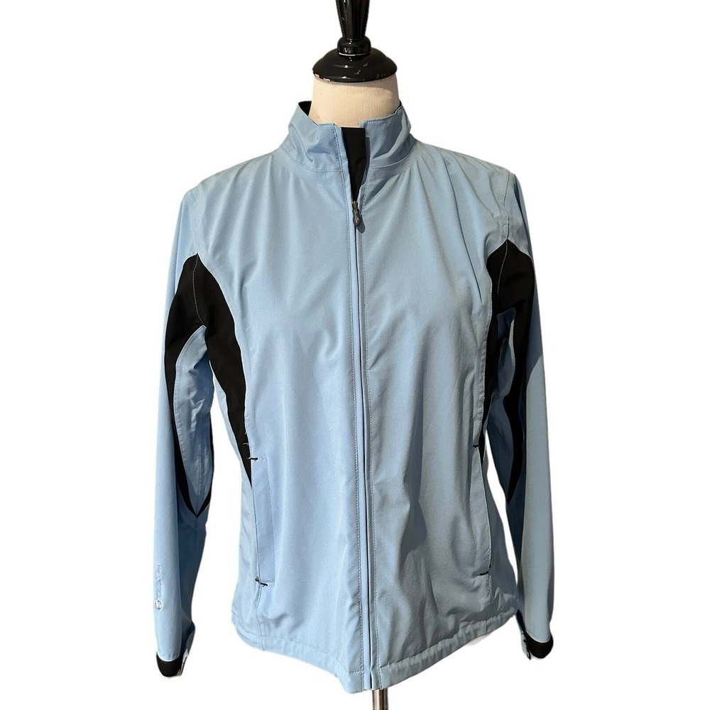 Second Skin Packable Jacket Womens Size M Blue Mesh Lined Full Zip Athletic
